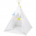DazHom®120 * 120 * 150cm blanc avec tapis de sol + drapeaux colorés tente en coton pour enfants + pin en solde - 1