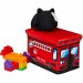 Caisse à jouets pliant, Motif, boîte de rangement avec espace & couvercle, rembourré, 27x40x25 cm, rouge ventes - 0