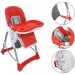 Chaise Pliante pour Bébé, Chaise Haute pour Bébé, Rouge, Taille déployée: 105 x 75 x 60 cm en solde
