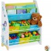 Etagère enfants, motif mer, 6 boîtes, 2 compartiments, rangement jouets, bibliothèque HlP 74x62x31,5 cm,coloré en solde