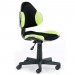 Chaise de bureau pour enfant ALONDRA fauteuil pivotant avec hauteur réglable, revêtement en mesh noir/vert en solde