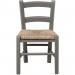 Chaise en hêtre massif finition laqué gris avec assise paille L30xPR29xH50 cm ventes - 1