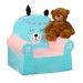 Fauteuil enfants, sofa moelleux pour garçons, filles, bébés, HlP 47x52x37 cm, choix couleurs, bleu pâle,rose en solde - 0
