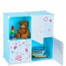 Etagère pour jouets enfants,teddy, 4 casiers cubes,extensible, rayonnage DIY emboîtable75 x 75x 36,5cm, bleu en solde