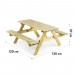 Blumfeldt Table de pique-nique avec banc meuble jardin pour enfants - bois en solde - 2