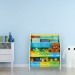 Etagère enfants, motif mer, 6 boîtes, 2 compartiments, rangement jouets, bibliothèque HlP 74x62x31,5 cm,coloré en solde - 1