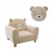 Pack : Fauteuil enfant ours beige + Coussin rond ours beige ventes