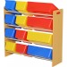 Étagère pour jouets enfants meuble de rangement 12 casiers plastique amovibles inclus cadre MDF coloris bois de hêtre en solde - 3