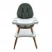 MSTORE | Siège enfant chaise haute 2en1 table + chaise bébé/enfant | A partir de 6 mois | Pieds bois + éco-cuir | Gris - Gris en solde