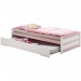 Lit gigogne LORENA 1 personne tiroir lit fonctionnel 90 x 200 cm pin massif lasuré blanc et rose ventes