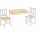 1 Table et 2 Chaises Enfant en Bois 60 cm x 50 cm x 48 cm Blanc Marron en solde