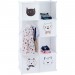 Etagère plug-in Chambre d'enfants, motif chats, 7 casiers, tringle à vêtements HxlxP:145 x 74 x 36,5 cm,blanc en solde