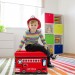 Caisse à jouets pliant, Motif, boîte de rangement avec espace & couvercle, rembourré, 27x40x25 cm, rouge ventes - 1