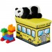 Caisse à jouets pliant, Motif, boîte de rangement avec espace & couvercle, rembourré, 27x40x25 cm, jaune ventes