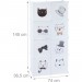 Etagère plug-in Chambre d'enfants, motif chats, 7 casiers, tringle à vêtements HxlxP:145 x 74 x 36,5 cm,blanc en solde - 3