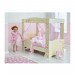 Lit Enfant Fille a Baldaquin en bois Rose et Blanc avec rideaux Rose 70 * 140 cm - Worlds Apart ventes