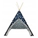Tente tipi indienne pour enfants bleu avec étoiles blanches 115x115x160 cm en solde - 1