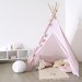 Tipi déco pour enfant en bois et polyester coloris rose - Dim : L 120 x l 160 x H 120 cm en solde - 2