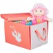 Boîte de rangement pour enfants, pliable, avec couvercle, avec anse, HxLxP: 29 x 41 x 31cm, Princesse, rouge ventes