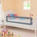 Barrière de sécurité de lit enfant Gris 120x42 cm Polyester en solde - 0