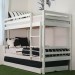 Lit superposé gigogne 3 couchages en bois blanc LEOPAUL 90 x 190 cm en solde