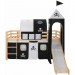 Topdeal VDTD23797_FR Lit mezzanine d'enfants avec toboggan et échelle Pin 97x208 cm ventes - 1