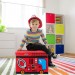Caisse à jouets pliant, Motif, boîte de rangement avec espace & couvercle, rembourré, 34 x 49 x 31 cm, rouge ventes - 1