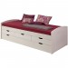 Lit gigogne JULIA lit avec rangement et tiroir-lit lit pour enfant en pin massif lasuré blanc en solde