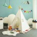 DazHom®120 * 120 * 150cm blanc avec tapis de sol + drapeaux colorés tente en coton pour enfants + pin en solde - 3