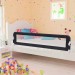 Topdeal VDLP00092_FR Barrière de sécurité de lit enfant Gris 180x42 cm Polyester en solde - 1