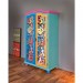 Armoire penderie à portes battantes motifs graffiti en bois massif multicolore - L103 x H200 x P55 cm -PEGANE- en solde - 1