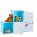 Etagère pour jouets enfants,teddy, 4 casiers cubes,extensible, rayonnage DIY emboîtable75 x 75x 36,5cm, bleu en solde - 2
