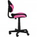Chaise de bureau pour enfant ALONDRA fauteuil pivotant avec hauteur réglable, revêtement en mesh noir/rose en solde - 1