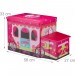 Tabouret Coffre à jouets boîte à jouets couvercle pouf enfant pliable auto voiture 50 litres licorne rose en solde - 3