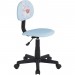 Chaise de bureau pour enfant ALPACA fauteuil pivotant sans accoudoirs hauteur réglable, en synthétique bleu clair avec motif lama en solde - 3