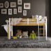 CELESTIN - Lit enfant mezzanine mi-haut en bois blanc 90 x 190 cm en solde