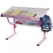 Bureau enfant écolier junior CARINA table à dessin réglable en hauteur et plateau inclinable avec tablette en MDF, structure rose en solde