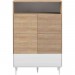 Commode en bois blanc avec placard et niche de rangement - CO6001 - Blanc ventes - 1