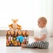 Caisse à jouets pliant, Motif, boîte de rangement avec espace & couvercle, rembourré, 27x40x25 cm, blanc ventes - 4