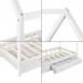 Lit Enfant Design Maison Cadre Structure Lit Bois Blanc Avec 2 Tiroirs 206 x 98 x 150 cm Blanc ventes - 4