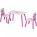 Ensemble table et chaises enfant design princesse motif couronne bois pin MDF rose en solde