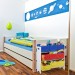 Étagère enfants tiroirs, 9 Boîtes de rangement jouets colorées, MDF, HLP : 62 x 63 x 28cm, blanc/multicolore ventes - 1