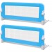 Hommoo Barrière de lit de sécurité pour tout-petits 2pcs Bleu 102x42cm HDV18976 en solde - 1