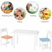 FIXKIT Ensembles de table et chaises pour enfants Meubles d'étude pour enfants 1x table et chaises 2X avec porte-rouleaux en bois en solde - 2