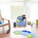 Fauteuil enfants, sofa moelleux pour garçons et filles, bébés, HlP 47x52x37 cm, choix de couleurs bleu / jaune en solde - 4