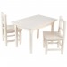 Salon enfant 1 table 2 chaises en pin blanchi en solde