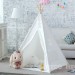 Tente De Jeu Tente Tipi Enfant Coton Toile Maison Jardin Intérieure Extérieure blanc blanc en solde - 3