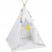 DazHom®120 * 120 * 150cm blanc avec tapis de sol + drapeaux colorés tente en coton pour enfants + pin en solde - 2