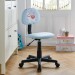 Chaise de bureau pour enfant ALPACA fauteuil pivotant sans accoudoirs hauteur réglable, en synthétique bleu clair avec motif lama en solde - 1